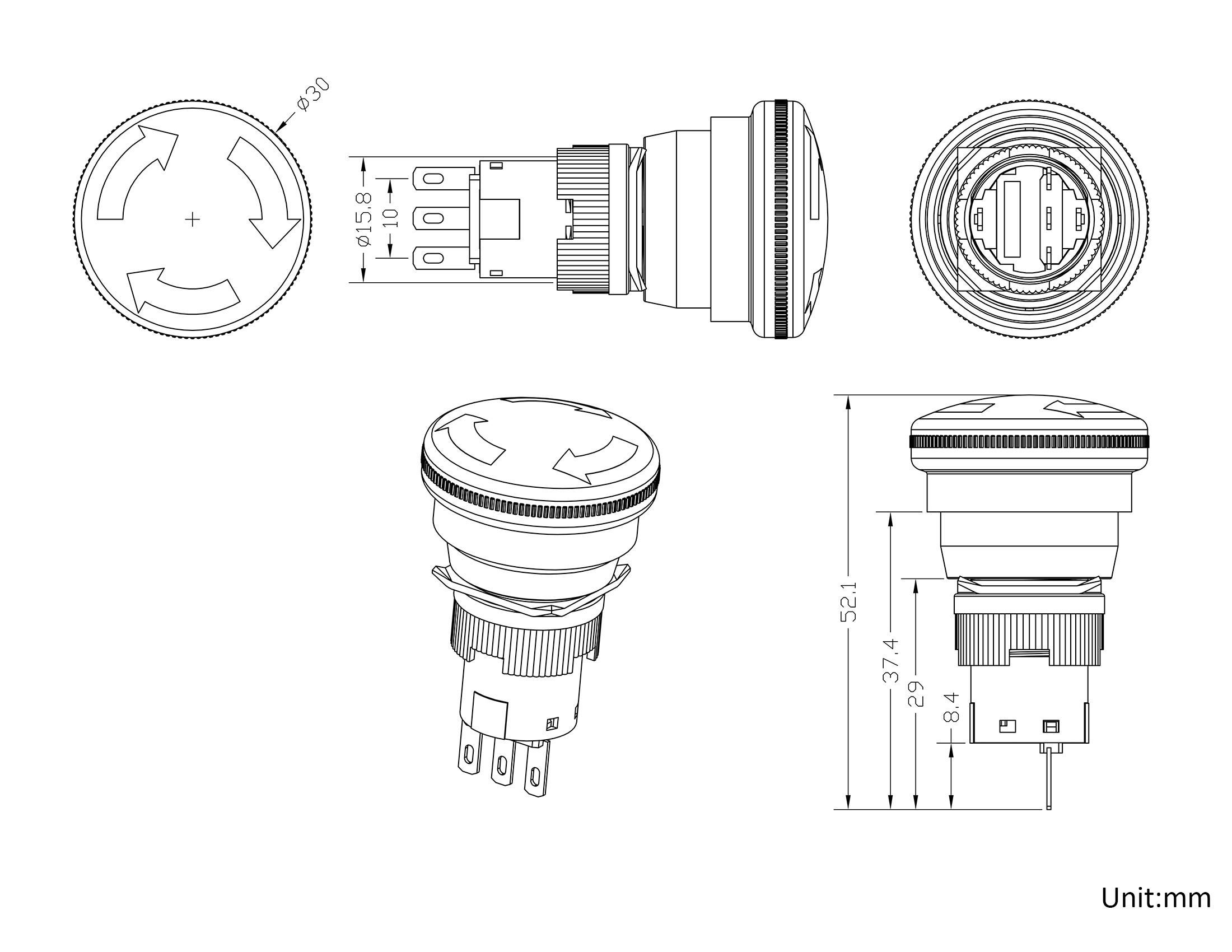 旋转急停钮-SLA1H-Y11ZS3-φ30头部_01