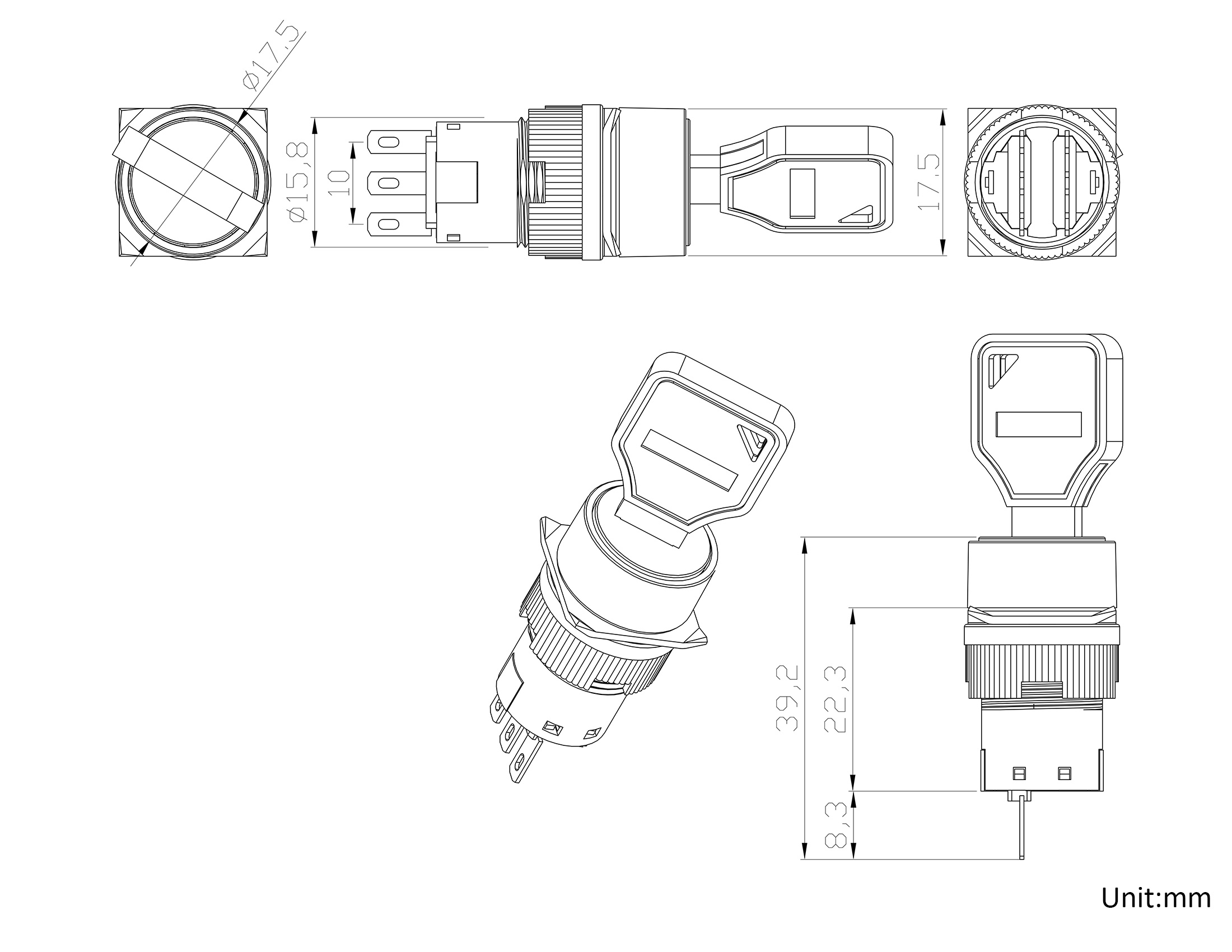 钥匙钮-SLA1H-Y11Y21-2位自锁_01