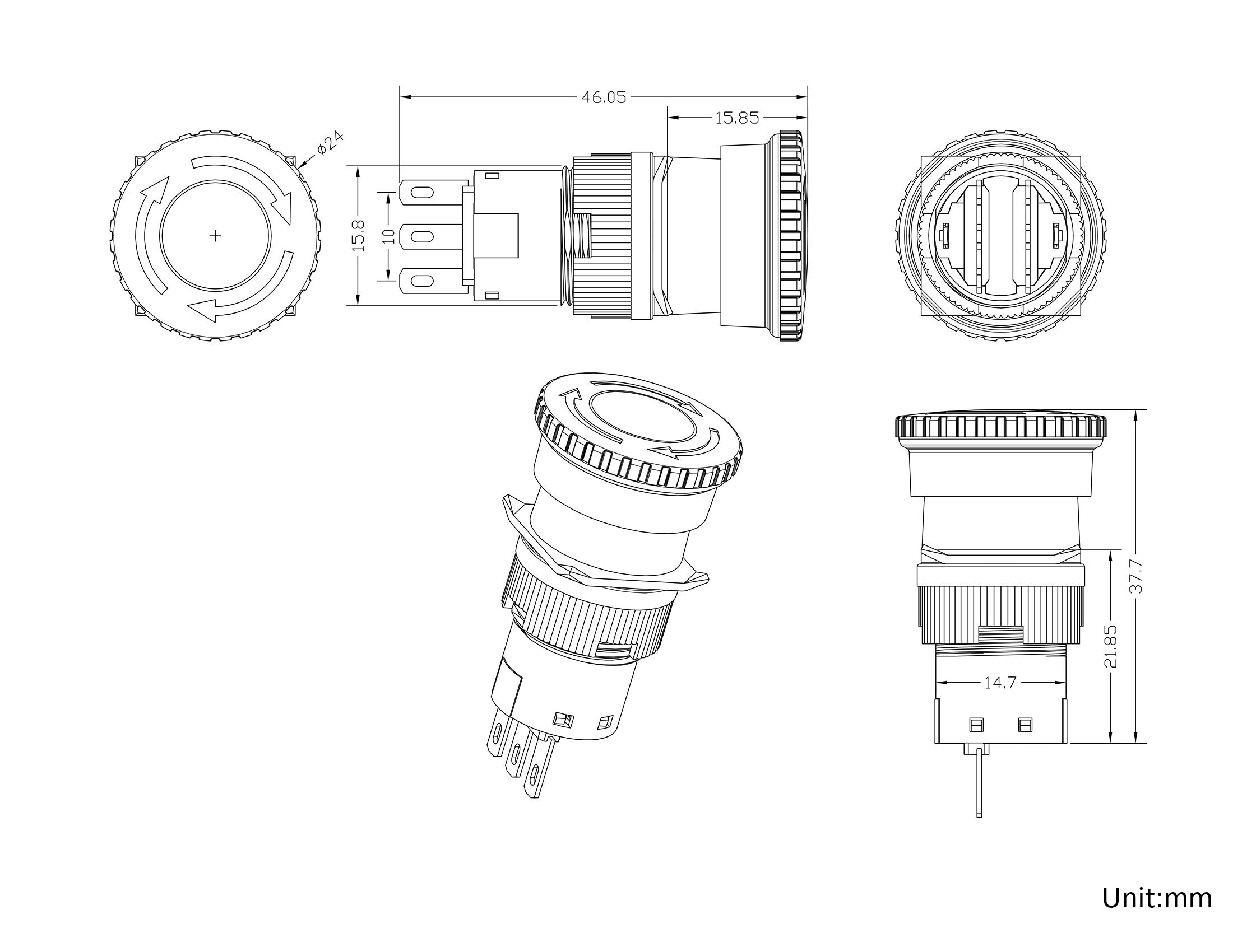 旋转急停钮-SLA1H-Y11ZS2-φ24头部_01