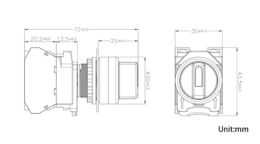 7M旋钮三位置锁-复位-半复位