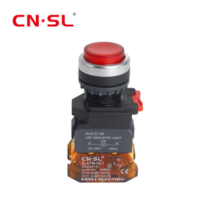 10A High Current 220V Self-locking Reset Ring with light Red Green22mm Plastics Push Button Switch