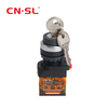 High Security 22mm Diameter 10A 250V AC 3 Way 3 Position Latching Door Release Elevator Key Lock Rotary Selector Switch