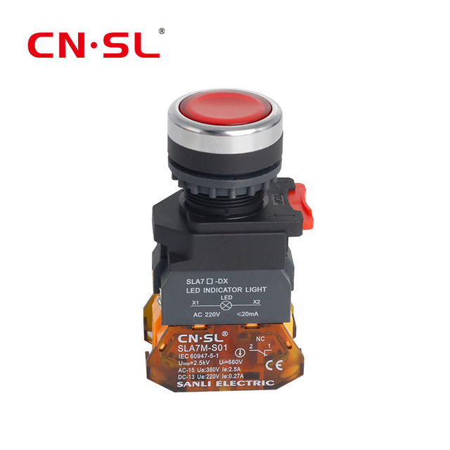 22mm Push Button Switch With LED Light Momentary On Off Switch CE ROHS IP67