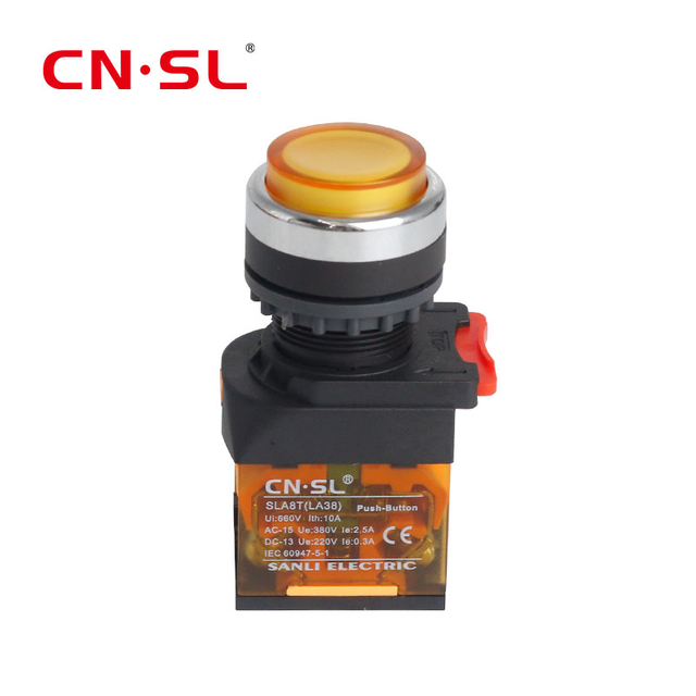 22mm Waterproof Momentary Reset High/Flat Round Plastic Push Button Switch