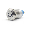 12mm Self-Resetting Latching Lock Metal Button Switch With Power Symbol LED Light